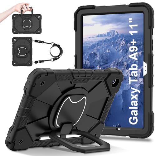 Vergilbungsfreie Tablet-Hülle Tablet-Hülle kompatibel mit Samsung Galaxy Tab A9 Plus 2023 SM-X210/SM-216/SM-X218 11 Zoll, robuste, stoßfeste Cove-Schutzhülle mit 360 drehbarem Ständer + Handschlaufe + Vergilbungsfreie Tablet-Hülle Tablet-Hülle kompatibel mit Samsung Galaxy Tab A9 Plus 2023 SM-X210/SM-216/SM-X218 11 Zoll, robuste, stoßfeste Cove-Schutzhülle mit 360 drehbarem Ständer + Handschlaufe + von OWSIHNZBF