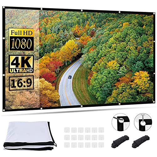 OWill Leinwand Beamer 100 Zoll,16:9 HD Faltbarer Beamer Leinwand, Anti-Falten Doppelseitige Projector Screen,Tragbarer Projektor Leinwand für Zuhause,Schule,Treffen von OWill