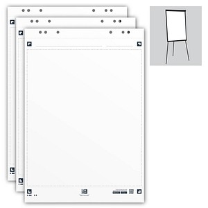 OXFORD Flipchart-Papier Smart Chart blanko 65,0 x 98,0 cm, 20 Blatt, 3 Blöcke von OXFORD