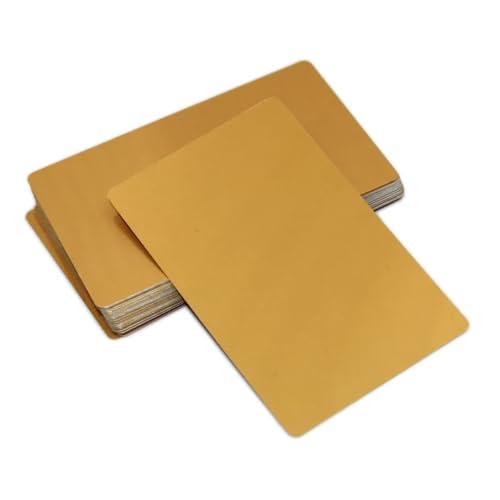 Farbe Aluminiumblech，Flat Plain Aluminum Plat， Metallbleche aus Aluminiumlegierung, 86 x 54 mm (3,4 x 2,1 Zoll), 0,2–0,5 mm Dicke, mehrfarbig, 50 Stück(Gold,0.2mm) von OXOLAMRIN