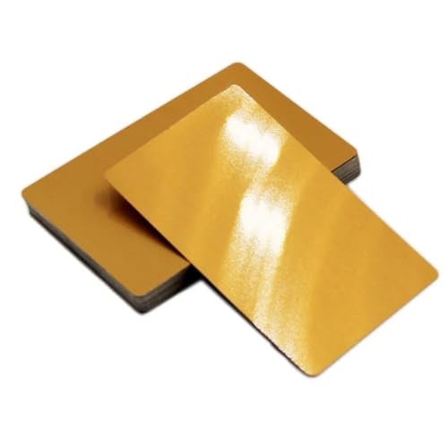 Farbe Aluminiumblech，Flat Plain Aluminum Plat， Metallbleche aus Aluminiumlegierung, 86 x 54 mm (3,4 x 2,1 Zoll), 0,2–0,5 mm Dicke, mehrfarbig, 50 Stück(Light Gold,0.5mm) von OXOLAMRIN