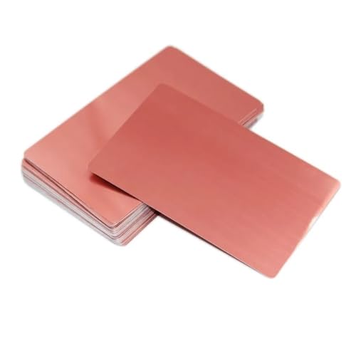Farbe Aluminiumblech，Flat Plain Aluminum Plat， Metallbleche aus Aluminiumlegierung, 86 x 54 mm (3,4 x 2,1 Zoll), 0,2–0,5 mm Dicke, mehrfarbig, 50 Stück(Pink,0.5mm) von OXOLAMRIN