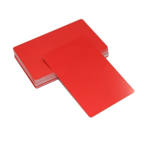 Farbe Aluminiumblech，Flat Plain Aluminum Plat， Metallbleche aus Aluminiumlegierung, 86 x 54 mm (3,4 x 2,1 Zoll), 0,2–0,5 mm Dicke, mehrfarbig, 50 Stück(Red,0.5mm) von OXOLAMRIN