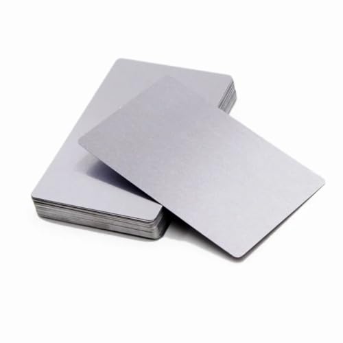 Farbe Aluminiumblech，Flat Plain Aluminum Plat， Metallbleche aus Aluminiumlegierung, 86 x 54 mm (3,4 x 2,1 Zoll), 0,2–0,5 mm Dicke, mehrfarbig, 50 Stück(Silver,0.5mm) von OXOLAMRIN