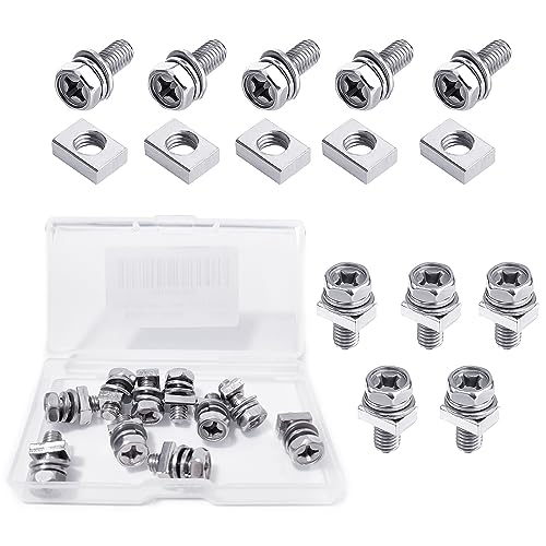 10 Sets Motorrad Batterie Schrauben und Muttern,Hexagon Maschinenschraube für ATV Fahrzeug, Roller, Motorrad, Quad Bike M5x14mm,304 Edelstahl (Silber) von OXTXO