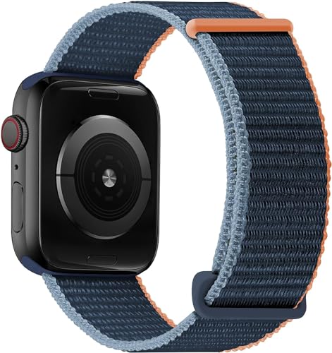 OXWALLEN Nylon Velcro Comfortable Sport Loop Band Compatible with Apple Watch 9/8/7/6/5/4/3 SE 2/1 41mm 40mm 38mm, Adjustable Braided Fabric Strap for Women Men fit iWatch, Deep Navy Blue OXWALLEN Nylon Velcro Comfortable Sport Loop Band Compatible with Apple Watch 9/8/7/6/5/4/3 SE 2/1 41mm 40mm 38mm, Adjustable Braided Fabric Strap for Women Men fit iWatch, Deep Navy Blue von OXWALLEN