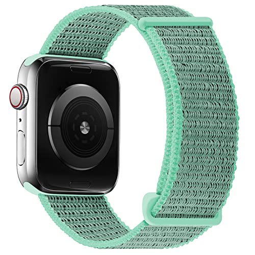 OXWALLEN Nylon Velcro Comfortable Sport Loop Band Compatible with Apple Watch 9/8/7/6/5/4/3 SE 2/1 41mm 40mm 38mm, Adjustable Braided Fabric Strap for Women Men fit iWatch, Marine Green OXWALLEN Nylon Velcro Comfortable Sport Loop Band Compatible with Apple Watch 9/8/7/6/5/4/3 SE 2/1 41mm 40mm 38mm, Adjustable Braided Fabric Strap for Women Men fit iWatch, Marine Green von OXWALLEN