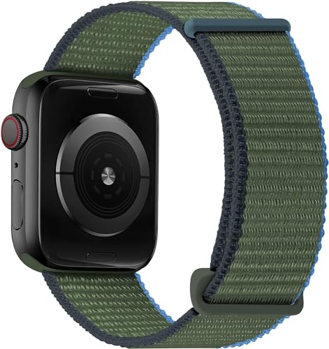 OXWALLEN Nylon Velcro Comfortable Sport Loop Band Compatible with Apple Watch 9/8/7/6/5/4/3 SE Ultra 2/1 49mm 45mm 44mm 42mm, Adjustable Braided Fabric Strap for Women Men fit iWatch, Inverness Green OXWALLEN Nylon Velcro Comfortable Sport Loop Band Compatible with Apple Watch 9/8/7/6/5/4/3 SE Ultra 2/1 49mm 45mm 44mm 42mm, Adjustable Braided Fabric Strap for Women Men fit iWatch, Inverness Green von OXWALLEN
