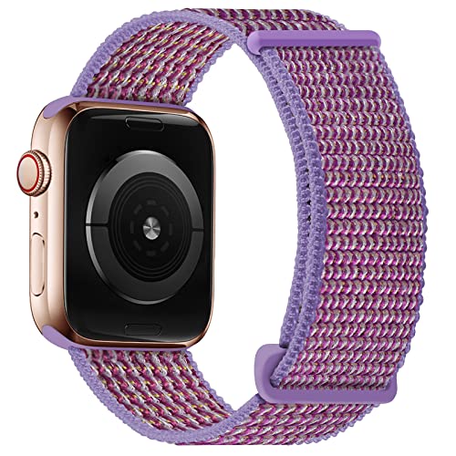 OXWALLEN Nylon Velcro Comfortable Sport Loop Band Compatible with Apple Watch 9/8/7/6/5/4/3 SE Ultra 2/1 49mm 45mm 44mm 42mm, Adjustable Braided Fabric Strap for Women Men fit iWatch, Lilac OXWALLEN Nylon Velcro Comfortable Sport Loop Band Compatible with Apple Watch 9/8/7/6/5/4/3 SE Ultra 2/1 49mm 45mm 44mm 42mm, Adjustable Braided Fabric Strap for Women Men fit iWatch, Lilac von OXWALLEN