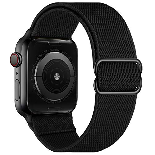 OXWALLEN XL Stretchy Nylon Solo Loop Compatible with Apple Watch Bands 38mm 40mm, Adjustable Elastic Braided Stretches Sport Women Men Strap for iWatch SE Series 7/6/5/4/3/2/1,Black OXWALLEN XL Stretchy Nylon Solo Loop Compatible with Apple Watch Bands 38mm 40mm, Adjustable Elastic Braided Stretches Sport Women Men Strap for iWatch SE Series 7/6/5/4/3/2/1,Black von OXWALLEN
