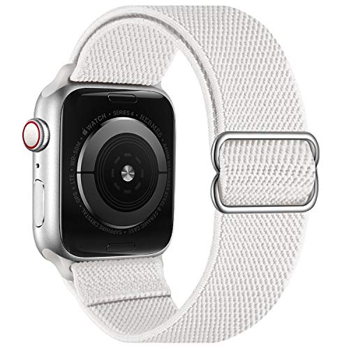 Stretchy Elastische verstellbare Bänder Kompatibel mit Apple Watch 7 41 mm 38 mm 40 mm, Nylon Solo Loop Geflochtene Dehnungen Frauen Männer Armband für iWatch SE,White Stretchy Elastische verstellbare Bänder Kompatibel mit Apple Watch 7 41 mm 38 mm 40 mm, Nylon Solo Loop Geflochtene Dehnungen Frauen Männer Armband für iWatch SE,White von OXWALLEN