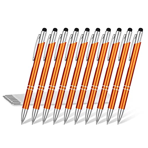 Eingabestift Kugelschreiber mit Gravur, OXYEFEI 2 in 1 Personalisiert Stylus Stifte mit Wunschtext Hochempfindlich für Touch Screens Gerte Smartphones (Orange 2) von OXYEFEI