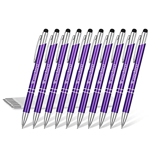 Eingabestift Kugelschreiber mit Gravur, OXYEFEI 2 in 1 Personalisiert Stylus Stifte mit Wunschtext Hochempfindlich für Touch Screens Gerte Smartphones (Purple) von OXYEFEI