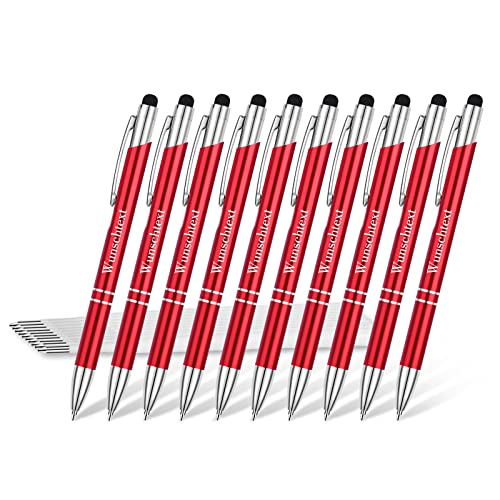 Eingabestift Kugelschreiber mit Gravur, OXYEFEI 2 in 1 Personalisiert Stylus Stifte mit Wunschtext Hochempfindlich für Touch Screens Gerte Smartphones (Red) von OXYEFEI