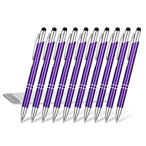 Eingabestift Kugelschreiber mit Gravur, OXYEFEI 2 in 1 Personalisiert Stylus Stifte mit Wunschtext Hochempfindlich für Touch Screens Gerte Smartphones (Violett 2) von OXYEFEI