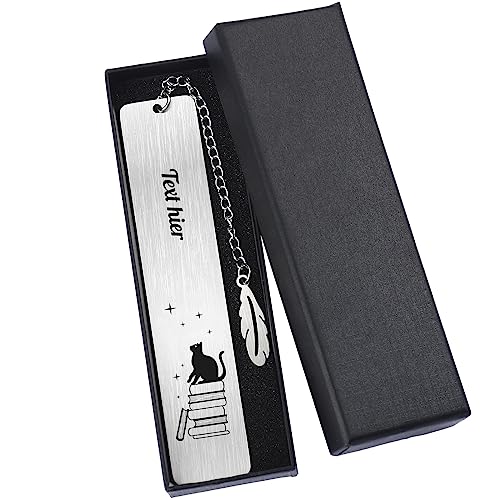 Lesezeichen Kinder,OXYEFEI Lesezeichen Kinder 1. Klasse Lesezeichen Personalisiert Metall Mädchen Schulanfänger Bookmark Set Buchmarker Geschenke für Lehrer Hebamme Freundin Leseratten(Feder) von OXYEFEI