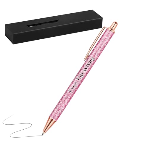 OXYEFEI Bling Kugelschreiber Personalisiert (Rosa, 1 Stück-Rosegold Metall) von OXYEFEI