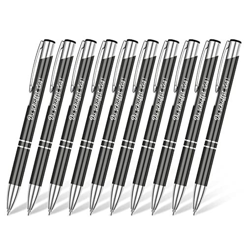 OXYEFEI Kugelschreiber mit Gravur Metall, 10 Stück Kugelschreiber Schwarz Schreibend Multifunktions Kullis 10er Blau Ersatzminen für Einfaches & Weiches Schreiben von OXYEFEI