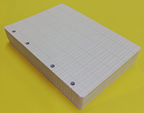 200 Blatt (400 Seiten) mit 4 Löchern im A5-Format 14,5 x 20,5 cm. Für Ordner mit 4 Ringen - Breiter Abstand für 1. und 2, dickes Papier 120 g/m² von OY OY