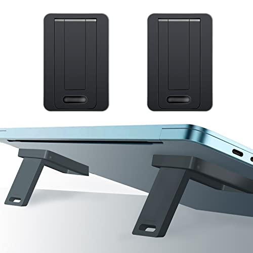 OYE Faltbarer Laptop Ständer, 2er Tragbarer Mini Laptop-Ständer, Unsichtbar Kühlung Laptop-Ständer, Kühlung, Büro, universal, rutschfest, für MacBook Pro Air, Surface Tablets (Black) von OYE