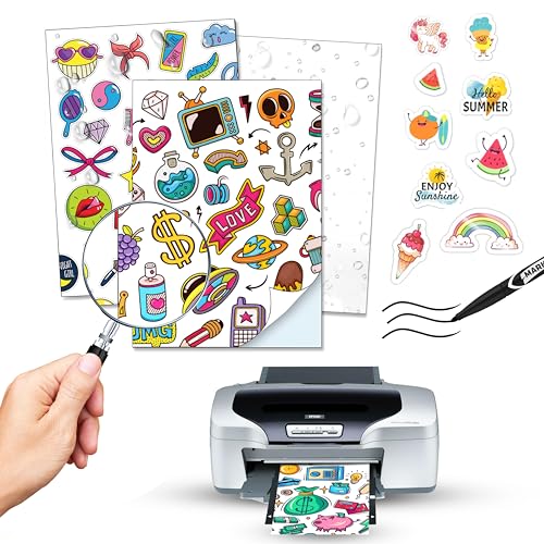 OYEMAT | 100 Blätter Wasserfestes Bedruckbares A4-Klebefolienvinyl | Weißes Mattes Bedruckbares Klebefolienpapier | Wasserfestes Selbstklebepapier | Vinyl für Drucker. von OYEMAT