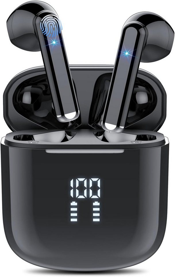 OYIB 2023 Neue Bluetooth 5.3 Kabellos mit 4 ENC Mikro, Immersiver HiFi In-Ear-Kopfhörer (Geräuschunterdrückung für klare Anrufe und störungsfreies Hörvergnügen., Touch Control Ohrhörer mit LED Anzeige, 25H, IPX7 Wasserdicht) von OYIB