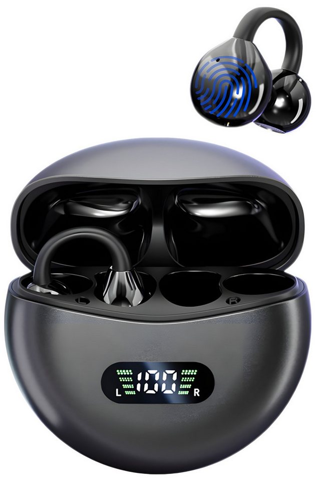 OYLCDI Open Ear Kopfhörer, In Ear Kopfhörer, Bluetooth 5.4 Sport-Kopfhörer Open-Ear-Kopfhörer (Offenes Ohrclip-Design, HiFi Stereo, 60 Std Laufzeit, IPX4 Wasserdichte Kabellose Sport Bluetooth Kopfhörer, für Übung, Büro und Langzeitgebrauc) von OYLCDI