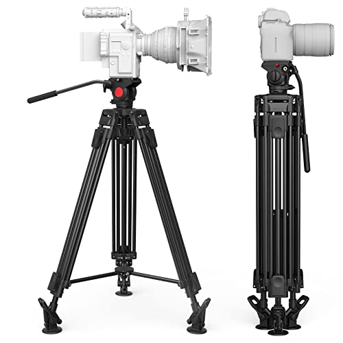 Videostativ Professionell Kamerastativ für DSLR-Kameras 163cm Fluidkopf aus hochfestem Aluminium mit Tragetasche, Max Belastung 17 lbs/8 kg Videostativ Professionell Kamerastativ für DSLR-Kameras 163cm Fluidkopf aus hochfestem Aluminium mit Tragetasche, Max Belastung 17 lbs/8 kg von OYU