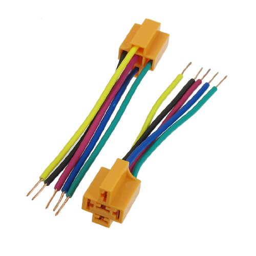2 Pcs Control electrical Auto Car Alarm Relay Harness Cable 5-Wire End Socket Orange wangzifusm von OZBHUYAC