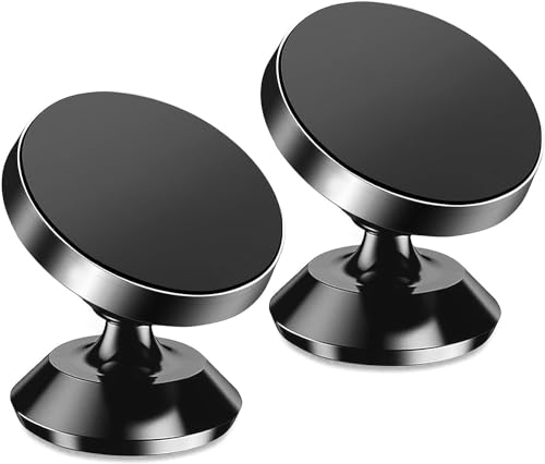 【2-Pack】 Magnetic Phone Holder for car, [ Super Strong Magnet ] [ with 4 Metal Plate ] iPhone Magnetic car Mount for Cell Phone, [ 360° Rotation ] Universal Dashboard car Mount Fits All Smartphones von OZNEWLIFE