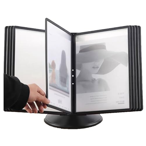 Schreibtisch-Referenz-Organizer, Dokumentenhalter füR Anzeige Von Referenzen mit 10 Doppelseitigen Anzeigetaschen, Verstellbarer Flip-File-Halter, Katalog-AnzeigestäNder Schreibtisch-Referenz-Organizer, Dokumentenhalter füR Anzeige Von Referenzen mit 10 Doppelseitigen Anzeigetaschen, Verstellbarer Flip-File-Halter, Katalog-AnzeigestäNder von OZTYSGXM