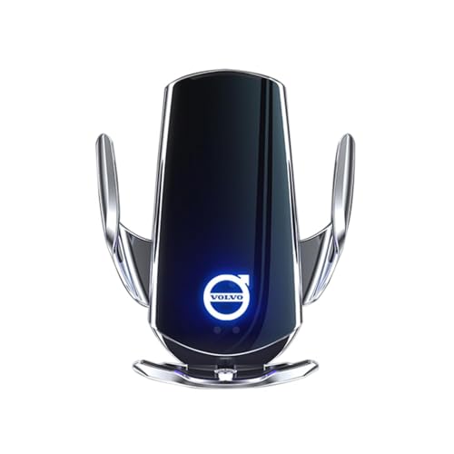 OZWALN Auto Telefonhalter für Volvo XC60 2009-2017 Emblem Verstellbare Handyhalterung Universelle 360° Drehung Navigation Halterung Telefonhalterung Zubehör,Silver von OZWALN
