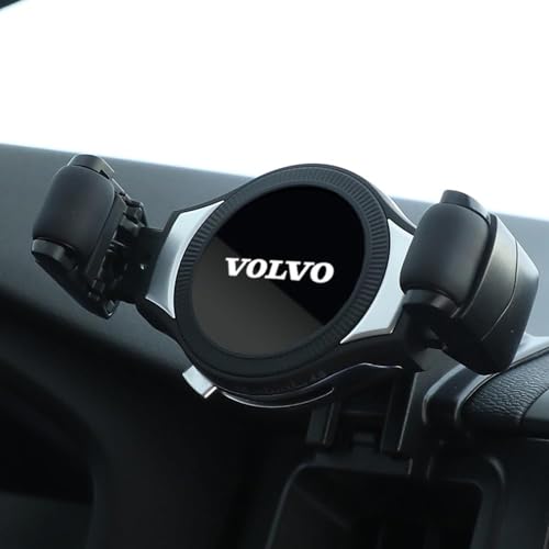 OZWALN Auto Telefonhalter für Volvo XC60 2018 2019 2020 2021 2022 2023 2024 Emblem Verstellbare Handyhalterung Universelle 360° Drehung Navigation Halterung Telefonhalterung Zubehör,Silver von OZWALN