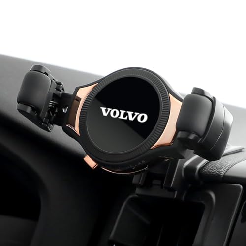 OZWALN Auto Telefonhalter für Volvo XC90 2015-2024 Emblem Verstellbare Handyhalterung Universelle 360° Drehung Navigation Halterung Telefonhalterung Zubehör,Gold von OZWALN