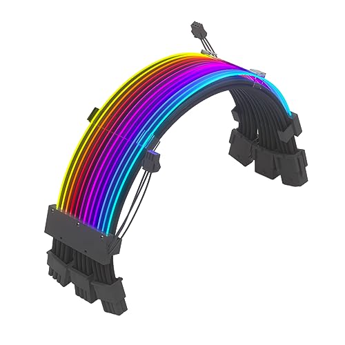 Oadnijuie 18AWG Verlängerungskabel 24Pin 3x8Pin Sleeved 8Pin Adressierbares PC Gehäuse Computer Oadnijuie 18AWG Verlängerungskabel 24Pin 3x8Pin Sleeved 8Pin Adressierbares PC Gehäuse Computer von Oadnijuie