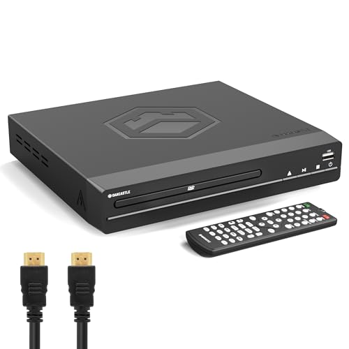 HDMI DVD Player für TV | Kompakt DVD Spieler mit USB, CD & MP3 Wiedergabe | 1080P Region Frei DVD-Spieler für Fernseher | HDMI Kabel, RCA Kabel & Fernsteuerung Inklusive | OAKCASTLE DVD100 von Oakcastle