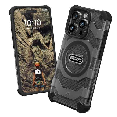 Oakshield Handyhülle kompatibel mit iPhone 15 Pro Hülle - iPhone 15 Pro Case kompatibel mit MagSafe-Zubehör - Schutzhülle mit Ständer - Falltest nach Militärstandard - Schwarz von Oakshield