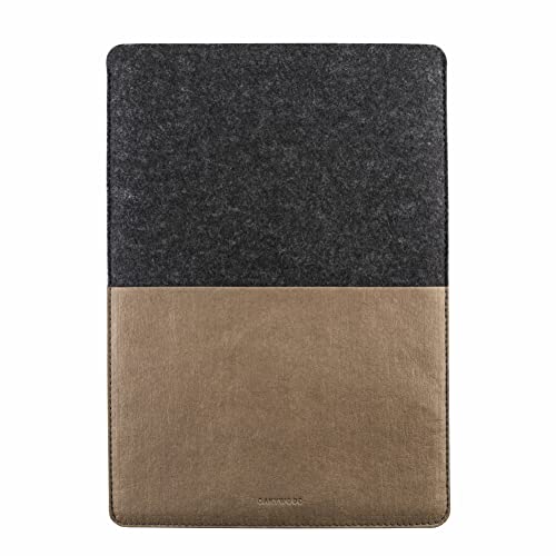 OAKYWOOD MacBook Tasche aus Washpapa (veganes Leder) und Filz aus Merinowolle, handgefertigte, minimalistische MacBook Tasche für 12-16" Geräte von Oakywood