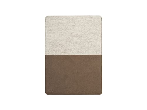 Oakywood Laptop-Schutzhülle aus Filz – kompatibel mit MacBook 14 Zoll – wasserdicht – Tasche – Zubehör – 100% natürlich – Steingrau von Oakywood
