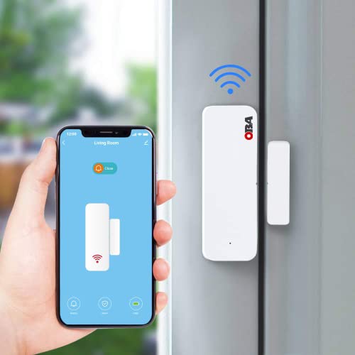 WiFi-Öffnungs-Sensor für Türen und Fenster, Benachrichtigung über Smartphone. Kompatibel mit Alexa Google Home von Oba security
