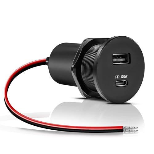 Obeaming 12 V Aluminium-USB-Buchse, 18 W, QC3.0, USB-A100 W, PD3.1, USB-C Dual-Port für Laptops, Starlink Mini-USB-Steckdose, Autoladegerät für Wohnmobil, Boot, Wohnmobil, Anhänger, LKW, Auto (118 W x Obeaming 12 V Aluminium-USB-Buchse, 18 W, QC3.0, USB-A100 W, PD3.1, USB-C Dual-Port für Laptops, Starlink Mini-USB-Steckdose, Autoladegerät für Wohnmobil, Boot, Wohnmobil, Anhänger, LKW, Auto (118 W x von Obeaming