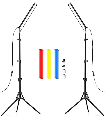 2 Pack LED Video Light Wand Stick, Obeamiu 5600K Fotografie Video Lighting Kit mit 63'' Tripod Stand für Fotostudio/Video Fill Light/Collection Portrait/Live Streaming von Obeamiu