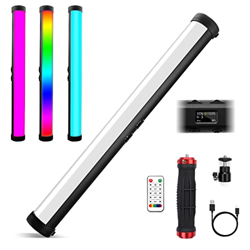 Obeamiu RGB-LED-Video-Lichtstab, 2600–9600K tragbare Fotografie-Beleuchtung, eingebauter 5000mAh, wiederaufladbarer Akku, 21 Lichteffekte für Video-Konferenzaufnahmen, Live-Streaming von Obeamiu