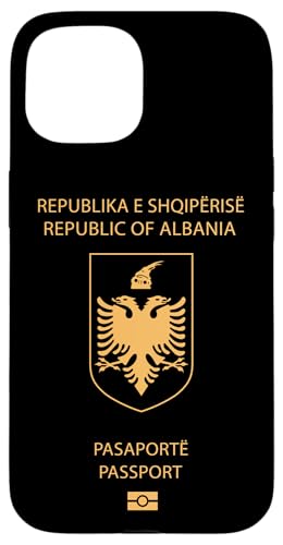 Hülle für iPhone 15 Proud Albania Passport Flag Travelers Travel Souvenir 2025 von Obeezon