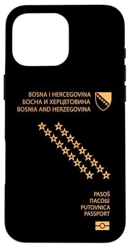 Hülle für iPhone 16 Pro Max Proud Bosnia Herzegovina Passport Travelers Souvenir 2025 von Obeezon