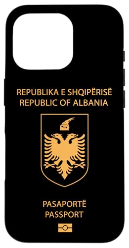 Hülle für iPhone 16 Pro Proud Albania Passport Flag Travelers Travel Souvenir 2025 von Obeezon