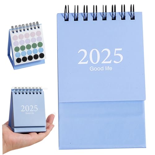 Mini-Kalender 2024-2025 Juli 2024 bis Dezember 2025 monatlicher Mini-Schreibtischkalender 3x5.2x0, 4 Zoll Papierschalter Stehplatte für Büroschule, Standing Flip von Obelunrp