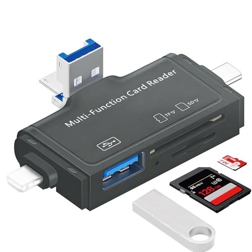 Oblinple Multi-Port 7 in 1 SD Kartenleser, Micro SD Kartenlesegerät Dual Stecker USB C Card Reader Highspeed TF Karte OTG Adapter, Lightning Stick Karten Lesegerät für Android Windows Samsung Handy Oblinple Multi-Port 7 in 1 SD Kartenleser, Micro SD Kartenlesegerät Dual Stecker USB C Card Reader Highspeed TF Karte OTG Adapter, Lightning Stick Karten Lesegerät für Android Windows Samsung Handy von Oblinple