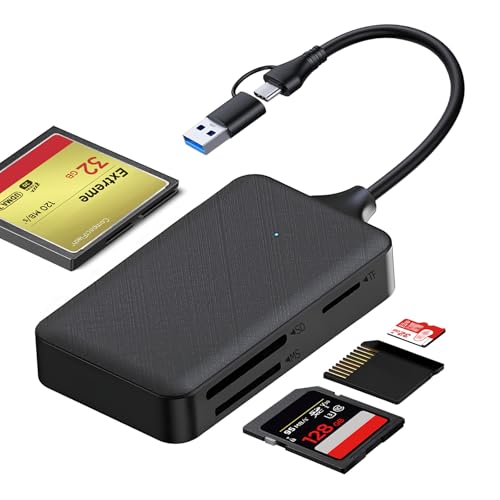 Oblinple SD Kartenleser, 4 in 1 USB 3.0 USB C Kartenlesegerät, Highspeed Card Reader, TF Karte Adapter Speicherkartenleser, Karten Lesegerät Lesen 4 Slots für SD Micro SD SDHC SDXC CF MS Duo Oblinple SD Kartenleser, 4 in 1 USB 3.0 USB C Kartenlesegerät, Highspeed Card Reader, TF Karte Adapter Speicherkartenleser, Karten Lesegerät Lesen 4 Slots für SD Micro SD SDHC SDXC CF MS Duo von Oblinple