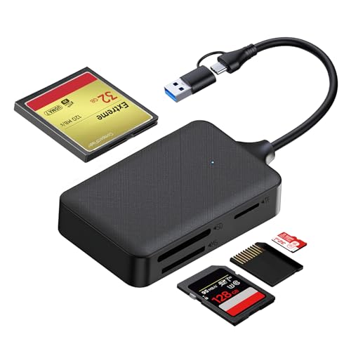 Oblinple SD Kartenleser, 4 in 1 USB 3.0 USB C Kartenlesegerät, Highspeed Card Reader TF Karte Adapter Speicherkartenleser, Karten Lesegerät Gleichzeitig Lesen 4 Slots für Micro SD SDHC SDXC CF MS Duo Oblinple SD Kartenleser, 4 in 1 USB 3.0 USB C Kartenlesegerät, Highspeed Card Reader TF Karte Adapter Speicherkartenleser, Karten Lesegerät Gleichzeitig Lesen 4 Slots für Micro SD SDHC SDXC CF MS Duo von Oblinple